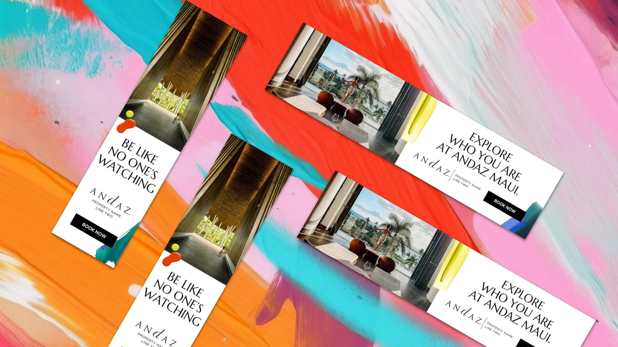 Digital display units — a banner and a skyscraper